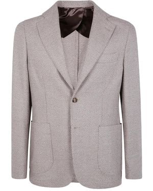 Barba Napoli Bactive Mono Textured Blazer - Grey