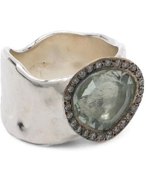Rosa Maria Anillo Con Diamante Y Prasiolita - Gris