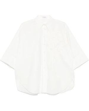Brunello Cucinelli Blouse Met Bloemenapplicatie - Wit