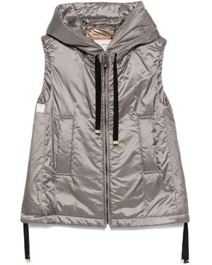 Max Mara Greengo Anthracite Puffer Vest With Hood - Grey