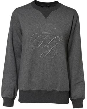 Dolce & Gabbana Jersey Con Logo Bordado - Gris