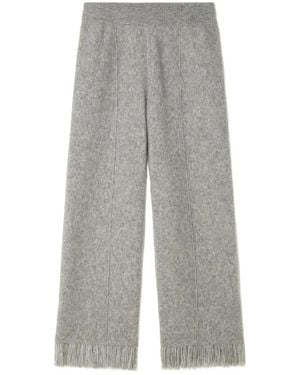 Alanui Finest Fringed-Hem Trousers - Grey