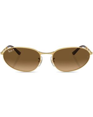 Ray-Ban Rb3734 オーバルフレーム サングラス - ブラウン