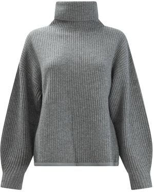 Max & Moi Roll-Neck Ribbed Jumper - Grey