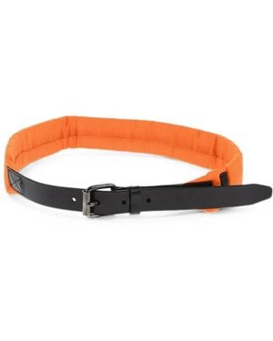 DSquared² Logo-Print Leather-Trim Belt - Orange