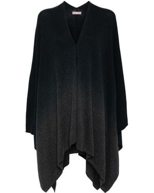 N.Peal Cashmere Gradient Knitted Cape - Black