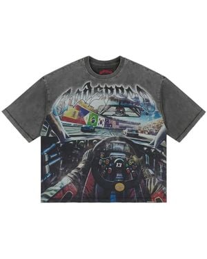 Godspeed Graphic-Print Washed T-Shirt - Grey