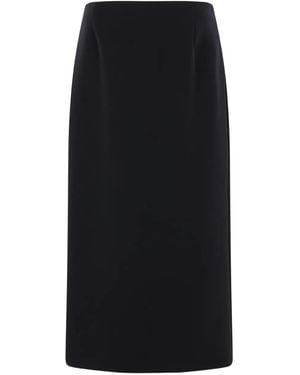 The Row Wool Midi Skirt - Black