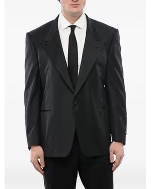 Corneliani Peak-Lapel Virgin Wool Jacket - Black