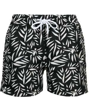 Frescobol Carioca Abstract-Print Swim Shorts - Black