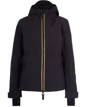 K-Way Hooded Zip Jacket - Black