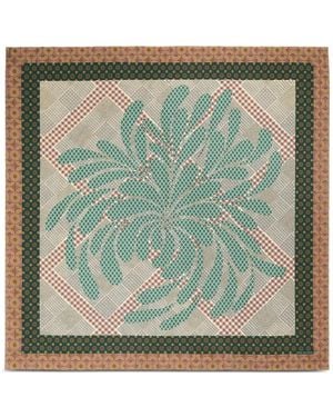 Dries Van Noten Floral-Pattern Silk Scarf - Green