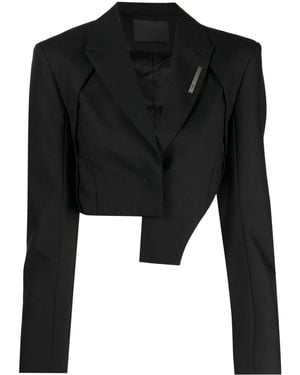 HELIOT EMIL Logo-Plaque Peak-Lapels Blazer - Black