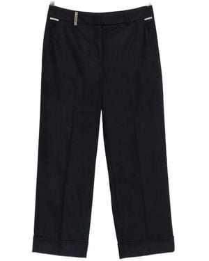 Peserico Pressed-Crease Turned-Up Pants - Black