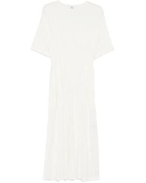 TOTEME Cotton Silk Tee Dress - White