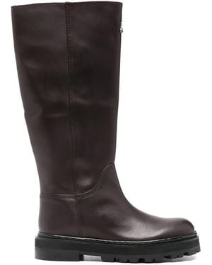 Patrizia Pepe Leather Knee-High Boots - Black