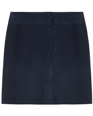 Yves Salomon Suede Skirt - Blue