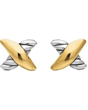 David Yurman Petite X ピアス 7.5mm 18kイエローゴールド&スターリングシルバー - メタリック
