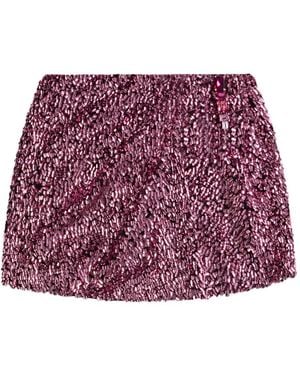 Area Minifalda Con Lentejuelas - Rojo