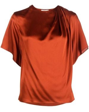 Vince Draped Silk Top - Orange