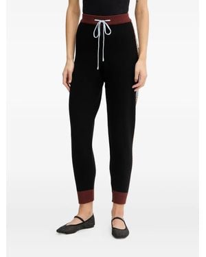 Never Fully Dressed Drawstring Palm Tree Track Trousers - Black