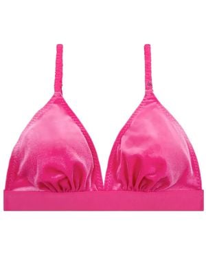 Love Stories Velvet Triangle Bra - Pink