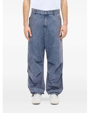 MSGM Acid-Wash Wide-Leg Jeans - Blue