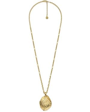 Goossens Leaf-Pendant Necklace - Metallic