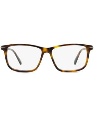 Moncler Ml5205 Rectangle-Frame Glasses - Brown