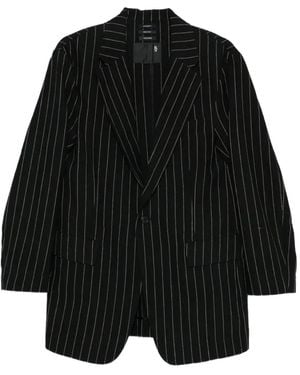 R13 Buttoned Pinstripe Blazer - Black