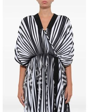Givenchy Podium Striped Ruffled Mini Dress - Black