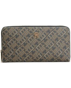 Tommy Hilfiger Portefeuille À Plaque Logo Th - Gray