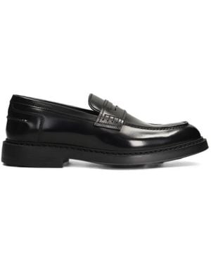 Doucal's Leather Penny Loafers - Black
