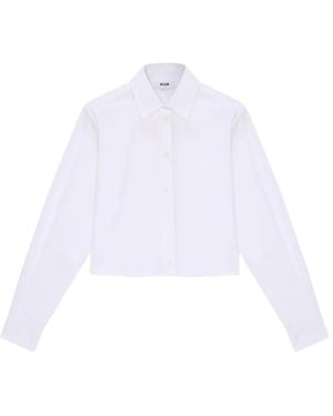 MSGM Chemise À Col Oversize - White