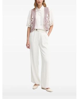 INTROPIA Geraldine Embroidery-Embellishment Vest - White