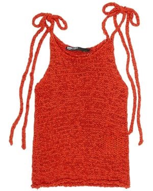 Bimba Y Lola Tie-Fastening Knitted Top - Red