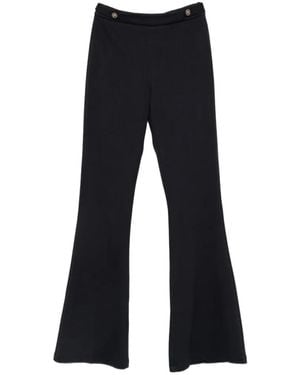 Liu Jo Button-Detail Flared Pants - Black