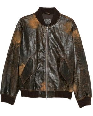 Valstar Veste En Cuir À Effet Usé - Marron