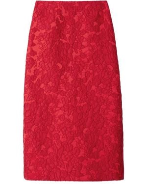 La DoubleJ Floral-Pattern Skirt - Red