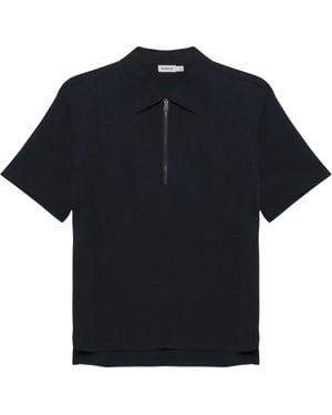Jonathan Simkhai Ethan Zip-Up Polo Shirt - Blue