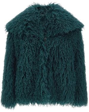 Kaos Curly Faux-Fur Coat - Green