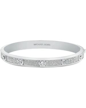 Michael Kors Pavé Logo Stud Bangle - White