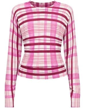 Desigual Geruite Trui Met Patroon En Lange Mouwen - Roze
