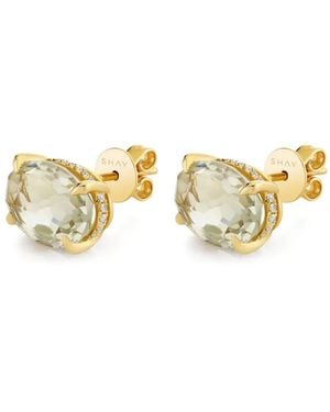 SHAY 18Kt Gelbgoldohrstecker Mit Amethyst Und Diamant - Mettallic