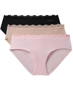 Calvin Klein Lace Briefs (Set Of Three) - Pink