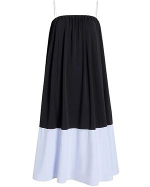 Proenza Schouler Saria Contrast Crepe Dress - Blue