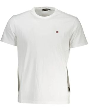 Napapijri Logo-Embroidered T-Shirt - White
