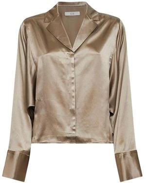 Co. Silk Lapel-Llar Shirt - Natural
