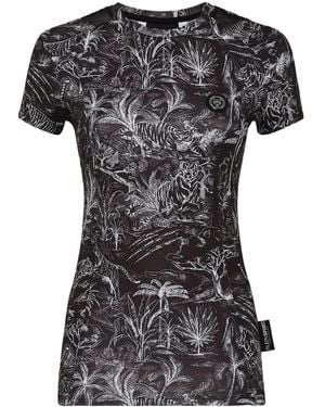 Philipp Plein Graphic-Print Compression T-Shirt - Black