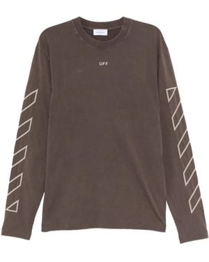 Off-White c/o Virgil Abloh Arrows-Motif Long-Sleeve T-Shirt - Brown